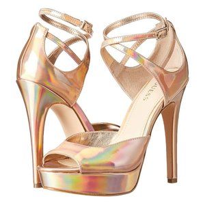 Guess Seana Platform Sandal Light Natural Holographic